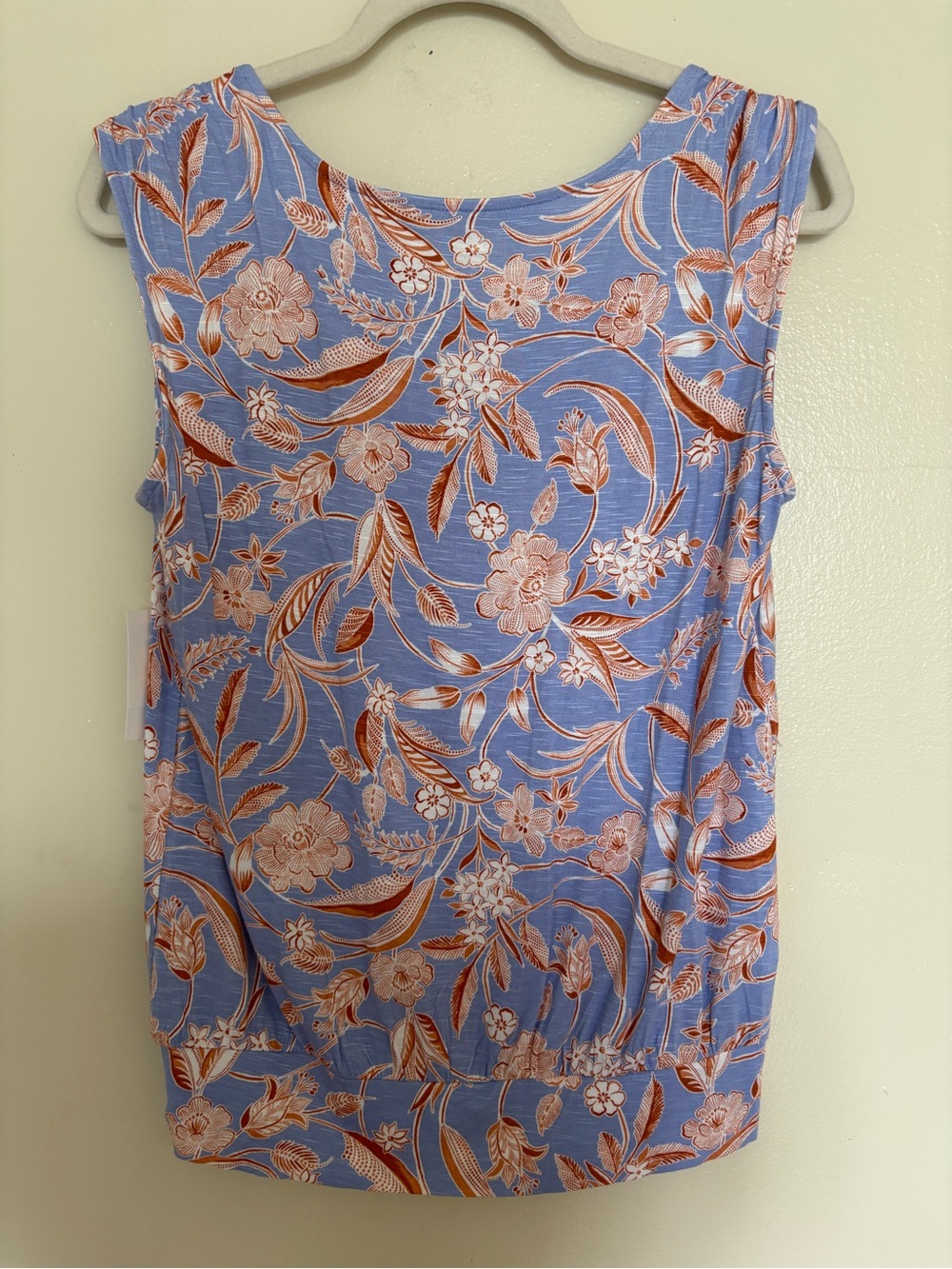 LOFT Periwinkle Floral Tank with Rust Accents - Picture 3 of 3